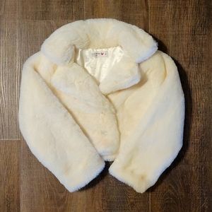 Cropped faux fur jacket